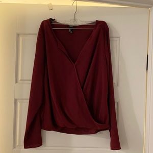 Cranberry Forever 21 Wrap Top